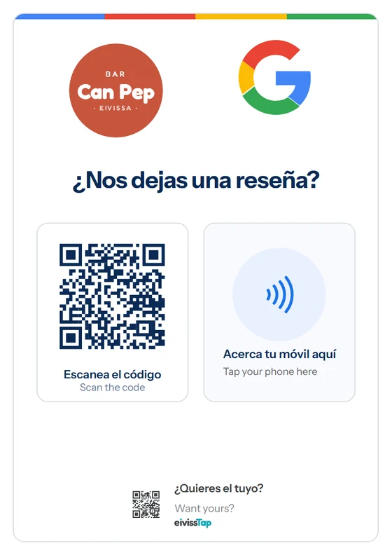 Diseño «Google + tu logo» del stand eivissTap para el Bar Can Pep
